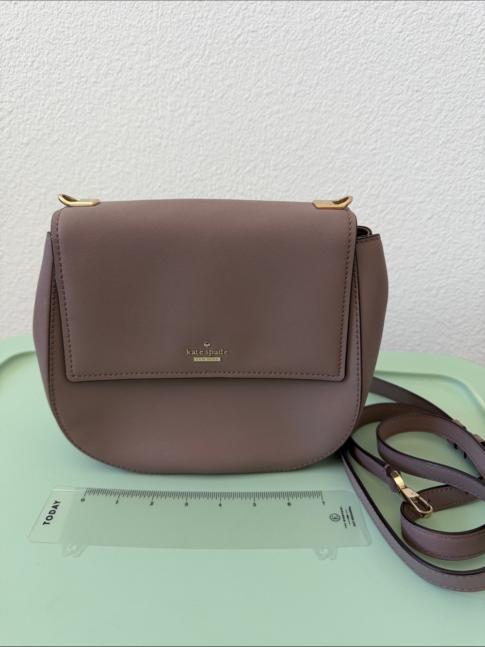 kate spade Dusty Mauve Leather Crossbody with silver Hardware